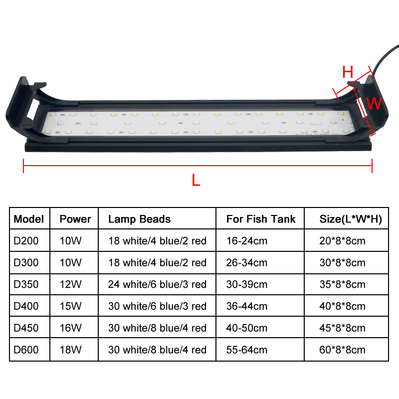 Aquarium LED Light for 16-64CM - Aquarium Plant Light 评论和价格